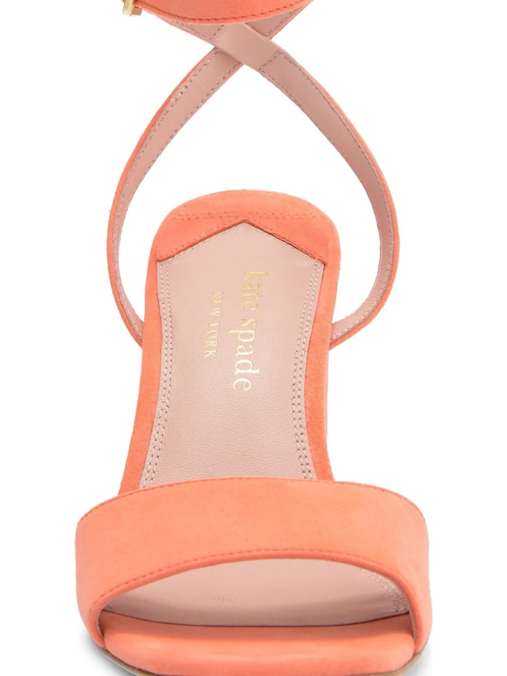 KATE SPADE Delphine Coral Suede Block Heel Ankle-Strap Sandals Shoe NWOB $198